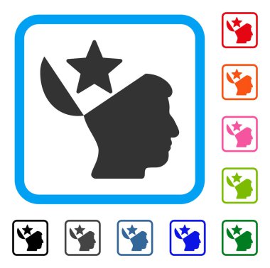 Açık kafa yıldız simgesini çerçeveli