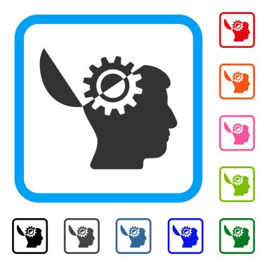 Açık fikirli dişli simgesini çerçeveli