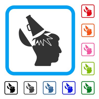 Açık fikirli megafon simgesi çerçeveli