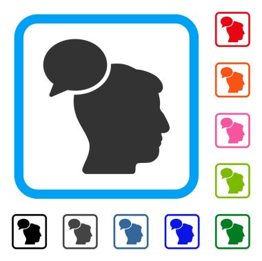 Kişi fikir simgesi çerçeveli