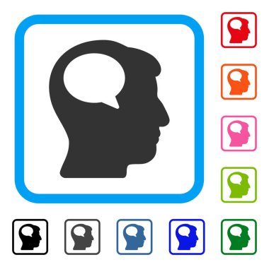 Düşünme kişi simgesi çerçeveli