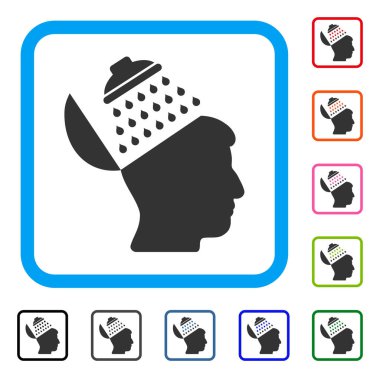 Propaganda beyin duş simgesi çerçeveli