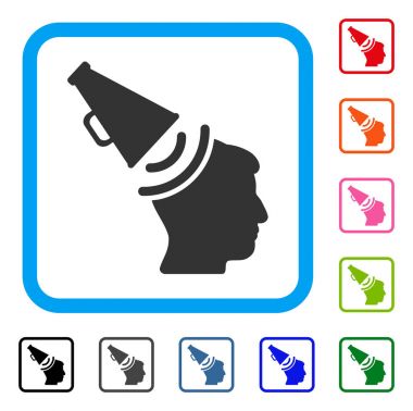 Propaganda megafon simgesi çerçeveli