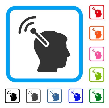 Radyo sinirsel arayüzü simgesi çerçeveli