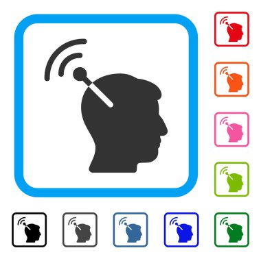 Radyo sinirsel arayüzü simgesi çerçeveli