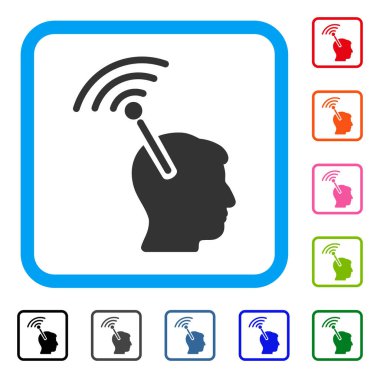 Radyo sinirsel arayüzü simgesi çerçeveli