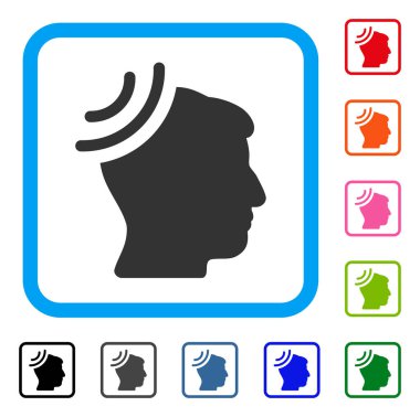 Radyo Resepsiyon beyin simgesi çerçeveli