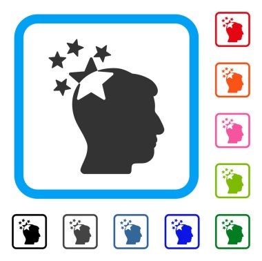 Yıldız isabet kafa simgesi çerçeveli