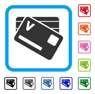 Kartları bankacılık simgesi çerçeveli