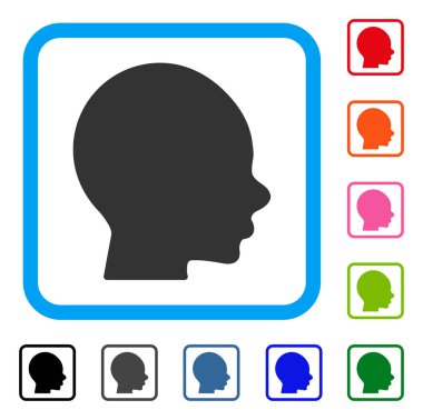 Çocuk kafa simgesi çerçeveli