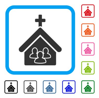 Kilise insanlar simgesi çerçeveli