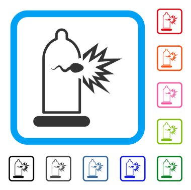 Prezervatif Sperm çerçeveli simgesi kaçış