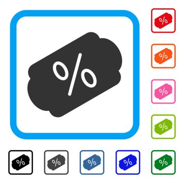 İndirim etiketi simgesi çerçeveli