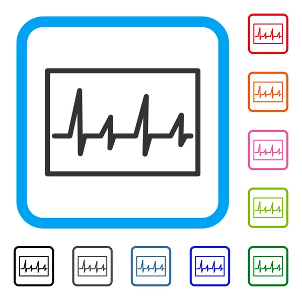 Kardiogram zarámovaný ikona — Stockový vektor
