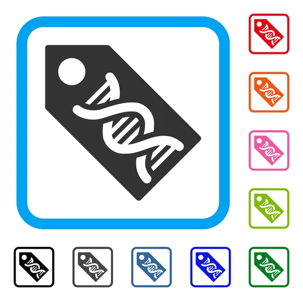 Marcador de ADN Icono enmarcado — Vector de stock