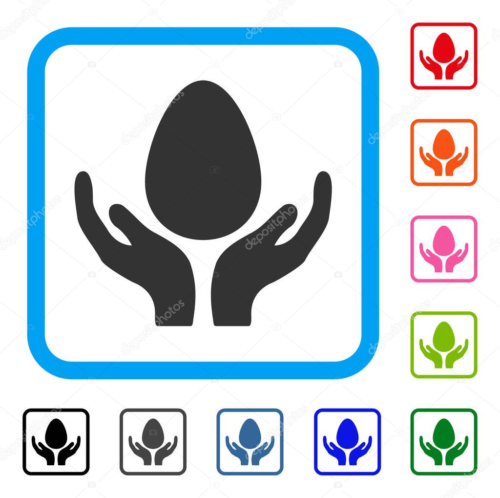 Egg Incubator Hands Framed Icon