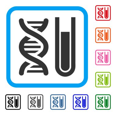 Genetik analiz simgesi çerçeveli