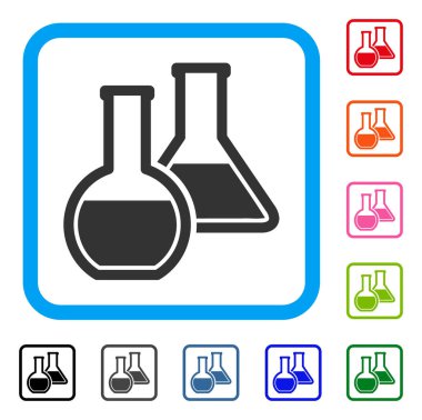 Cam şişeler simgesi çerçeveli