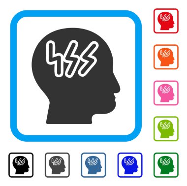 Baş ağrısı simgesi çerçeveli