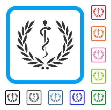 Sağlığa bakım amblemi simgesi çerçeveli