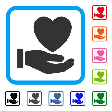 Kalp sadaka simgesi çerçeveli