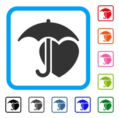 Kalp koruma simgesi çerçeveli