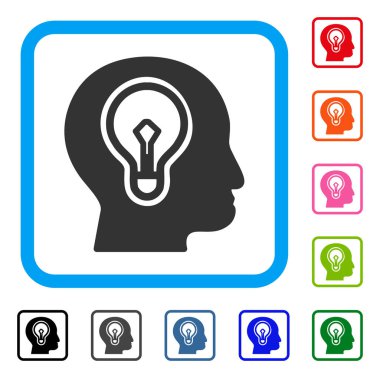 Fikir ampul simgesi çerçeveli