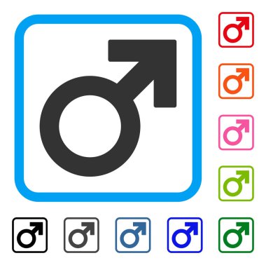 Erkek sembol simge çerçeveli