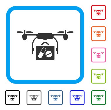 Tıbbi dron sevkiyat simge çerçeveli