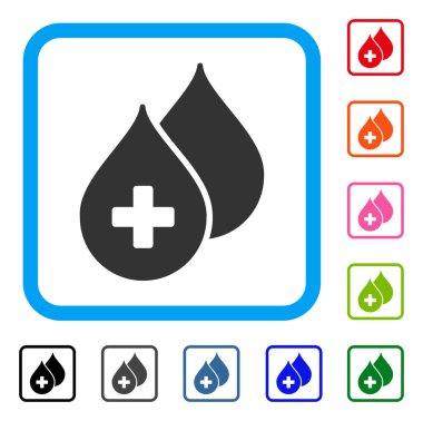 Tıbbi damla simgesi çerçeveli