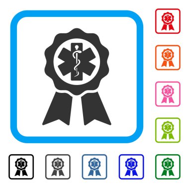 Tıbbi mühür simgesi çerçeveli