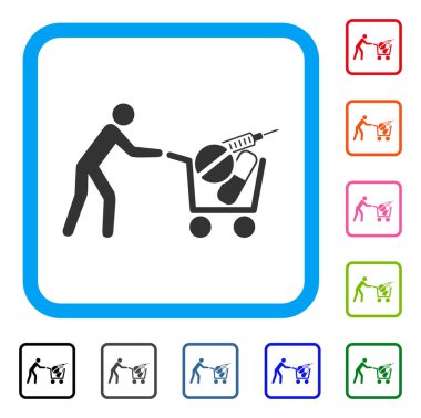 Tıbbi alışveriş simgesi çerçeveli