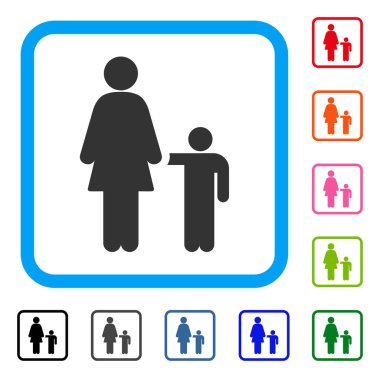 Anne oğlu ile simge çerçeveli