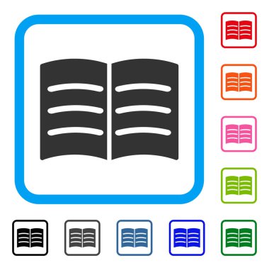 Açık kitap simgesi çerçeveli