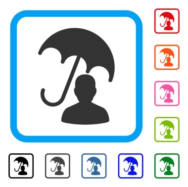 Hasta bakımı şemsiye simgesi çerçeveli