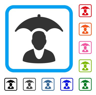 Hasta güvenliği şemsiye simgesi çerçeveli