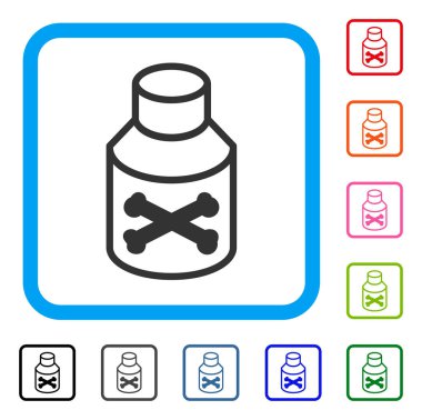 Zehir şişe simgesi çerçeveli