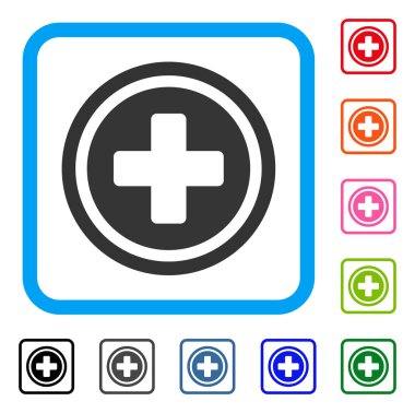 Çerçeveli simgesi yuvarlak