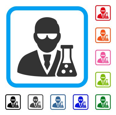 Bilim adamı şişesi ile simge çerçeveli