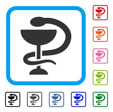 Yılan Kupası simgesi çerçeveli