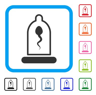Prezervatif sperm simgesi çerçeveli