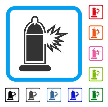 Condom Penis Damage Framed Icon