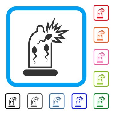 Prezervatif Sperm hasar simgesi çerçeveli