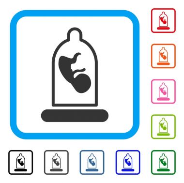 Embriyo prezervatif içinde simge çerçeveli