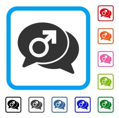 Erkek sohbet simgesi çerçeveli