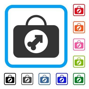 Erkek ereksiyon durum simgesi çerçeveli