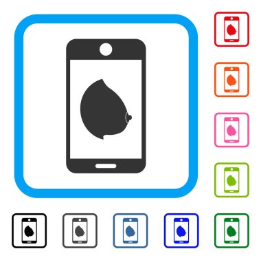 Mobil erotik meme simgesi çerçeveli