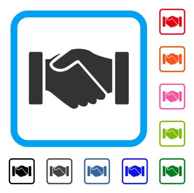 Satın alma el sıkışma simgesi çerçeveli