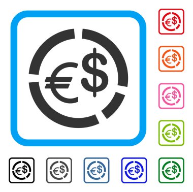 Para birimi diyagram simgesi çerçeveli