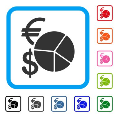 Para birimi pasta grafik simge çerçeveli